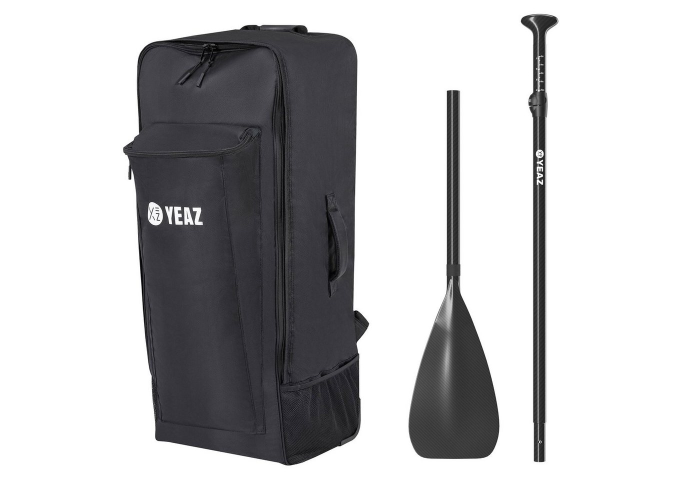 YEAZ SUP-Transportwagen KIT PRO trolley-rucksack und carbon-paddel, Trolley-Rucksack und Carbon-Paddel von YEAZ