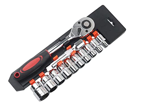 YEBOCIYO Steckschlüsselsatz 1/2" 12 Pcs Ratschenschlüssel Set Umschaltknarre aus CR-V mit Ratschen Sechskant Bit Einsätze und Adapter Verlängerung für Handwerker, Mechaniker, Reparatur YEBOCIYO Steckschlüsselsatz 1/2" 12 Pcs Ratschenschlüssel Set Umschaltknarre aus CR-V mit Ratschen Sechskant Bit Einsätze und Adapter Verlängerung für Handwerker, Mechaniker, Reparatur von YEBOCIYO