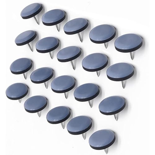 Möbelgleiter, Stuhlbein-Bodenschoner, 25 mm, Gummifüße mit Nagel, Stuhlbeinschoner für einfaches Bewegen auf Teppich, Hartholzfliesen (Graublau), 20 Stück von YEDJFFIYO