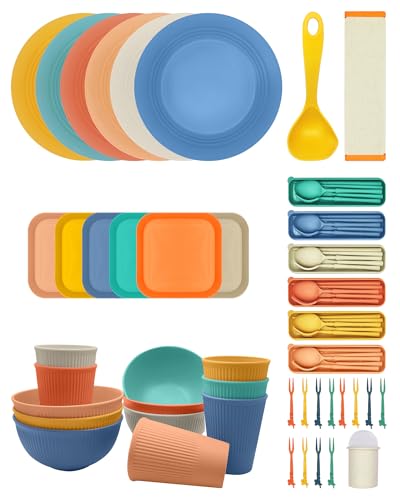 YEEBECA 69 Teiliges Camping Geschirr Set, Geschirrset für 6 Personen BPA-Freies, Das Outdoor Geschirr Set in 6 Farben Eignet Sich Inklusive Klappbarem Schneidebrett Und Tropfsicherer Suppenkelle. YEEBECA 69 Teiliges Camping Geschirr Set, Geschirrset für 6 Personen BPA-Freies, Das Outdoor Geschirr Set in 6 Farben Eignet Sich Inklusive Klappbarem Schneidebrett Und Tropfsicherer Suppenkelle. von YEEBECA
