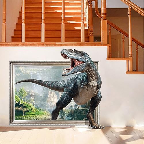 3D Wandtattoo Dinosaurier Wandaufkleber Loch Wandaufkleber Aufkleber Dino für Schlafzimmer Jugendzimmer Kinder Aufkleber Wandaufkleber DIY Wandsticker Geschenk Türaufkleber von YEELIKE