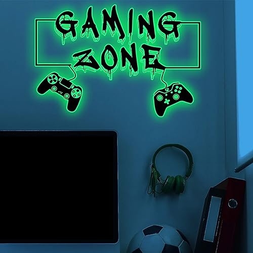 Gamer Wandtattoo für Jugendzimmer eines Jungen Selbstklebendes Leuchtaufkleber Set Gaming Kinderzimmer Wandtattoo Wandbild für das Schlafzimmer DIY Dekoration für die Wandgestaltung geeignet von YEELIKE