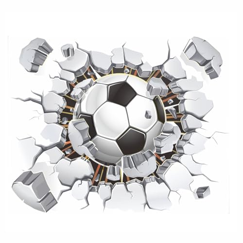 YEELIKE Fußball 3D Wandsticker, Fußball Themen Wandsticker für Kinderzimmer Abnehmbare Hintergrund Fernseh Wanddekoration Wandstickern Wohnzimmer Schlafzimmer (A) von YEELIKE