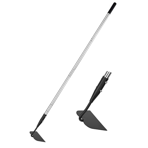 YEELOR Gartenhacke, Langstielhacke, Gartenwerkzeug mit rutschfester Silikonabdeckung, 142,2 cm Edelstahlgriff, robuste Hacke mit langlebiger Klinge, zum Graben, Lockern, Jäten, Pflanzen von YEELOR