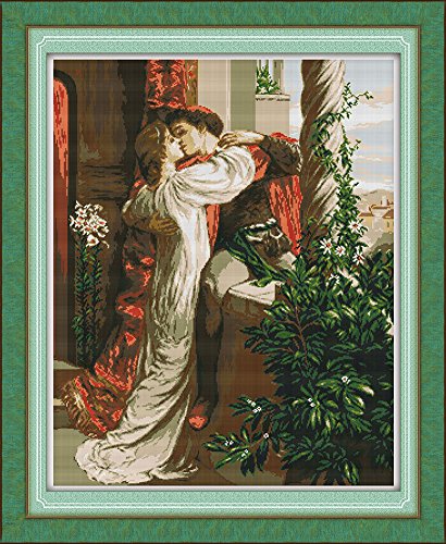 yeesam Art® New Kreuzstich Kits anspruchsvoll – Romeo und Julia (14 Count 71 x 59 cm Weiß Leinwand, Naht Christmas Gifts von YEESAM ART