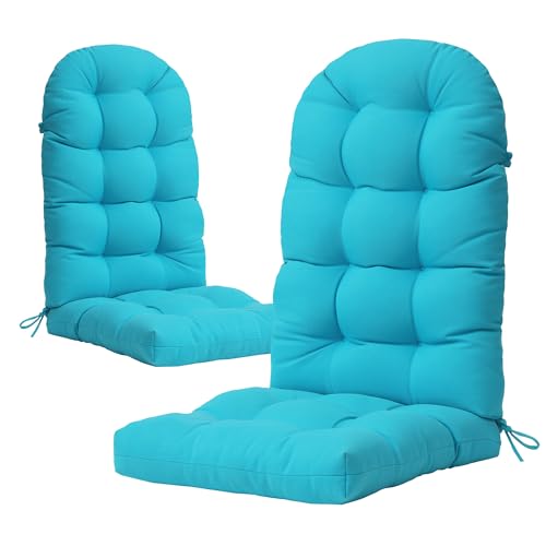 YEFU Adirondack Stuhlkissen, Schaukelstuhlkissen mit hoher Rückenlehne, verdicktes Terrassenstuhlpolster für drinnen und draußen, 124,5 x 50,8 x 12,7 cm, blau, 2er-Pack von YEFU