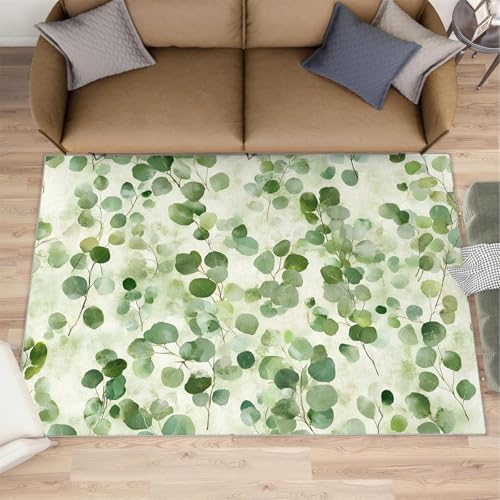 YEGRFJIS Aquarell-Eukalyptus-Ranken-Teppich Olivgrün, Boho-Blatt-Überwurfteppiche & Rutschfester Waschbarer Flur-Läufer – Für Eingangsbereich, Schlafzimmer, Küche & Bauernhaus(70x120cm/Multicolor) YEGRFJIS Aquarell-Eukalyptus-Ranken-Teppich Olivgrün, Boho-Blatt-Überwurfteppiche & Rutschfester Waschbarer Flur-Läufer – Für Eingangsbereich, Schlafzimmer, Küche & Bauernhaus(70x120cm/Multicolor) von YEGRFJIS