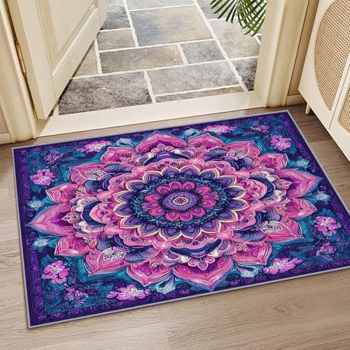 YEGRFJIS Boho Psychedelisch Kaschmir-Imitat Teppich Wohnzimmer, 40x60cm Rosa Lila Farbverlauf Meditation Kurzflor rutschfest Pflegeleicht Teppiche Für Jugendzimmer Schlafzimmer, Blau YEGRFJIS Boho Psychedelisch Kaschmir-Imitat Teppich Wohnzimmer, 40x60cm Rosa Lila Farbverlauf Meditation Kurzflor rutschfest Pflegeleicht Teppiche Für Jugendzimmer Schlafzimmer, Blau von YEGRFJIS