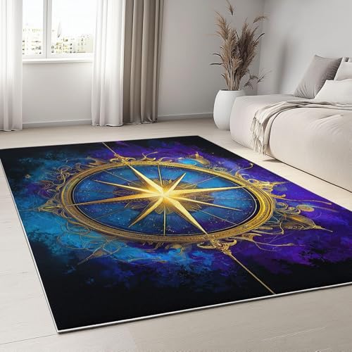 YEGRFJIS Wohnzimmer-Teppich, Waschbarer Kurzflor, Flauschiger Rutschfester Teppich für Schlafzimmer, Esszimmer & Flur, Weich Langlebige Fußmatte mit Fantasie-Raum-Kompass-Muster(60x30cm/Multicolor) YEGRFJIS Wohnzimmer-Teppich, Waschbarer Kurzflor, Flauschiger Rutschfester Teppich für Schlafzimmer, Esszimmer & Flur, Weich Langlebige Fußmatte mit Fantasie-Raum-Kompass-Muster(60x30cm/Multicolor) von YEGRFJIS