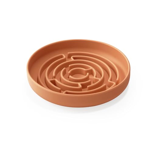 Slow Feeder Hundenapf, Silikon Haustier Futternapf mit Saugnapf, Anti-Erstickungs-Design, passt für kleine und mittelgroße Hunde (Schokolade) von YEICXOH