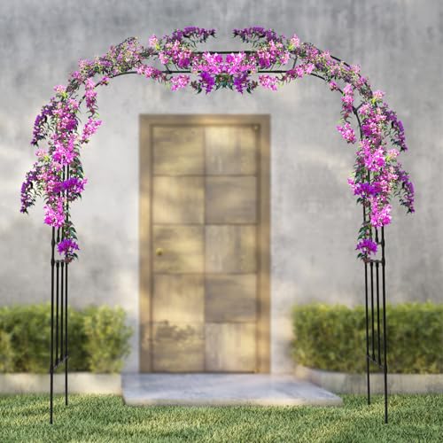 Rosenbogen Metall, Torbogen Garten, 240x210x40cm Gartenbogen, Rosenbogen Eisen, Torbogen für Kletterpflanzen Rosen, gotischer Rankbogen für Garten & Hochzeit & Park von YEITBY