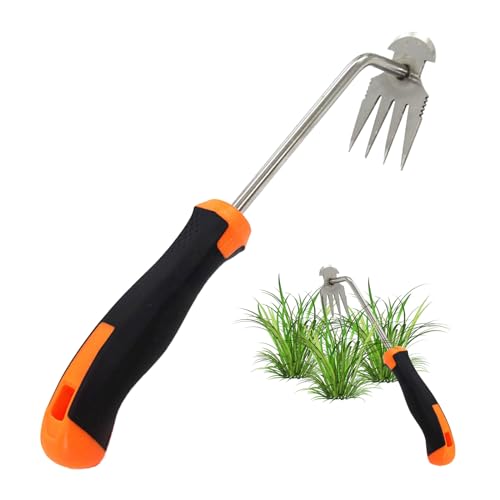 YEJAHY Gartenarbeit Hand Unkrautstecher, Gartenarbeit Hand Unkrautstecher, Fugenreiniger Unkraut, Gartenwerkzeug, Unkraut Entferner Gerät, Fugenkratzer Mit Stiel von YEJAHY