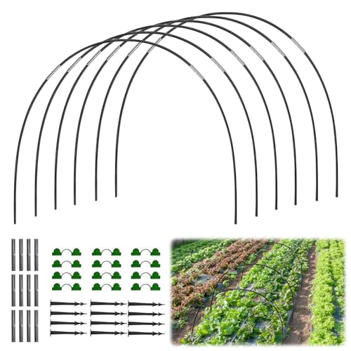 YEJAHY Pflanztunnel Bögen, Gewächshausreifen Folientunnel, Tunnelbogen für Hochbeet, Gartentunnel Reifen, Gartenreifen Hochbeet, Gewächshaus Hoops, Gewächshaus Tunnel (18PCS) von YEJAHY