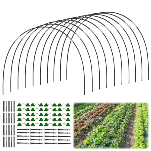 YEJAHY Pflanztunnel Bögen, Gewächshausreifen Folientunnel, Tunnelbogen für Hochbeet, Gartentunnel Reifen, Gartenreifen Hochbeet, Gewächshaus Hoops, Gewächshaus Tunnel (30PCS) von YEJAHY