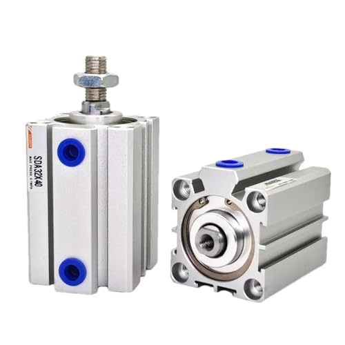 SDA16/20 Kompakter dünner Luftzylinder 5-100 mm Hub Doppelwirkung 1 Stück(Stroke 25mm,BORE 16mm) von YEJCCGSQ