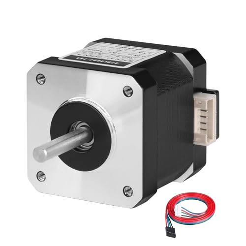 YEJMKJ 0,9° Nema 17 Schrittmotor 2 Phasen hohes Drehmoment 0,32 Nm (45,32 oz·in) bipolar 2,1Ω 1,3 A 40 mm Körper 4-Draht-Schaft 22 mm φ5 mm 42 Schrittmotorkabel 1 m für 3D-Drucker DIY Roboter von YEJMKJ