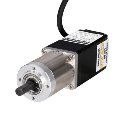 YEJMKJ 19,19:1 Nema 11 Schrittmotor mit integriertem Planetengetriebe, 2 Phasen, 1,8 ° 11 N (15,58 oz· Zoll), hohes Drehmoment, bipolar, 7 Ω, 1,0 A, 88 mm, 4 Bleiwelle, 18 mm, φ6 mm Kabel, 1 m von YEJMKJ