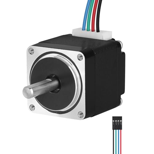 YEJMKJ Nema 11 Schrittmotor, 2-Phasen, 1,8 ° 3 N (4,25 oz· Zoll), hohes Drehmoment, bipolar, 23 mm, 0,4 A, 19 Ω, 4-Draht-Schaft, 20 mm, φ5 mm, 28 Mini-Schrittmotorkabel, 1 m, für 3D-Drucker von YEJMKJ
