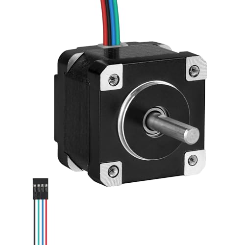 YEJMKJ Nema 14 Schrittmotor, 2 Phasen, 1,8 ° 12 Ncm, hohes Drehmoment, bipolar, 29 mm, 4,5 Ω, 0,6 A, 4-adrige Welle, 20,5 mm, φ5 mm, 35 Schrittmotor inkl. Kabel 1 m für 3D-Drucker, DIY-Roboter von YEJMKJ