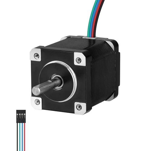 YEJMKJ Nema 14 Schrittmotor, 2 Phasen, 1,8 ° 20 Ncm, hohes Drehmoment, bipolar, 35 mm, 1,2 A, 2,4 Ω, 4-Draht-Schaft, 24 mm, φ5 mm, 35 Schrittmotorkabel, 1 m, für 3D-Drucker, DIY-Roboter, CNC-Maschine von YEJMKJ