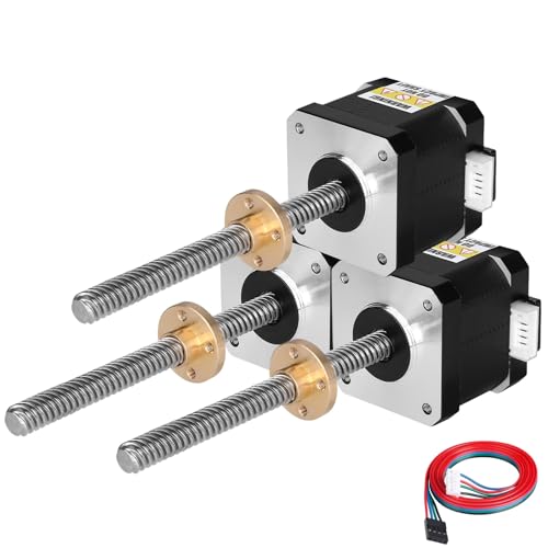 YEJMKJ Nema 17 Schrittmotor TR8 x 8 100 mm mit T8 Leitspindel 2 Phasen 1,8 ° High Torque 0,44 Nm (62,31oz·in) Bipolar 1,7 A 1,7 Ω 40 mm 4-Draht-Anschlusskabel 1 m für 3D-Drucker DIY Roboter CNC von YEJMKJ
