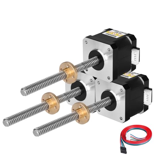 YEJMKJ Nema 17 Schrittmotor TR8 x 8 150 mm mit T8 Leitspindel 1,8 ° 2 Phasen hohes Drehmoment 0,44 Nm (62,31oz·in) bipolar 1,7 A 1,7 Ω 40 mm 4-Draht-Anschlusskabel 1 m für 3D-Drucker DIY Roboter CNC von YEJMKJ