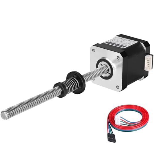 YEJMKJ Nema 17 Schrittmotor TR8 x 8 150 mm mit T8 Leitspindel 2 Phasen 1,8 ° hohes Drehmoment 0,55 Nm (77,89 oz·in) bipolar 1,7 A 2,0 Ω 48 mm 42 Schritt Motor 4-Draht Anschlusskabel 1 m für von YEJMKJ