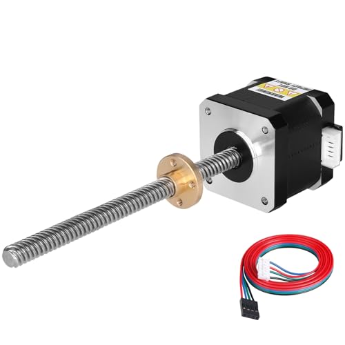 YEJMKJ Nema 17 Schrittmotor TR8 x 8 210 mm mit T8 Leitspindel 2 Phasen 1,8 ° hohes Drehmoment 0,44 Nm (62,31oz·in) bipolar 1,7 A 1,7 Ω 40 mm 42 Schritt Motor 4-Draht Anschlusskabel 1 m für 3D-Drucker von YEJMKJ