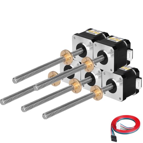 YEJMKJ Nema 17 Schrittmotor TR8 x 8 240 mm mit T8 Leitspindel 1,8 ° 2 Phasen hohes Drehmoment 0,44 Nm 1,7 A 1,7 Ω Bipolar 42 x 40 mm 4-Draht-Anschlusskabel 1 m für 3D-Drucker DIY Roboter CNC von YEJMKJ