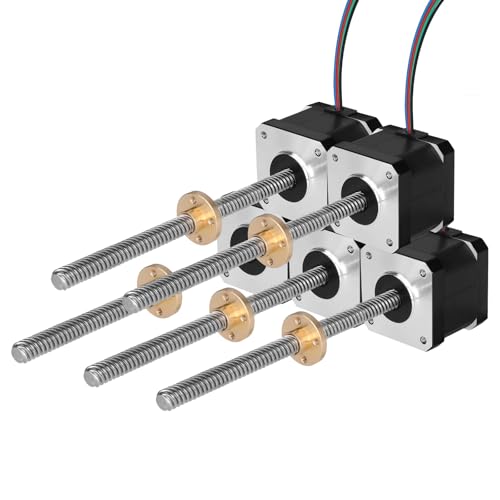 YEJMKJ Nema 17 Schrittmotor TR8 x 8 240 mm mit T8 Leitspindel 2 Phasen 1,8 ° High Torque 0,44 Nm (62,31oz·in) 1,7 A 2,2 Ω bipolar 42 x 39 mm 4-adriges Kabel 1 m für 3D-Drucker DIY Roboter CNC-Maschine von YEJMKJ
