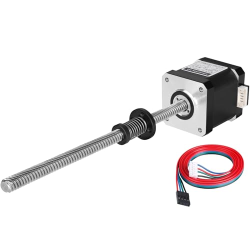 YEJMKJ Nema 17 Schrittmotor TR8 x 8 240 mm mit T8 Leitspindel 2 Phasen 1,8 ° hohes Drehmoment 0,55 Nm (77,89 oz·in) bipolar 1,7 A 2,0 Ω 48 mm 42 Schritt Motor 4-Draht-Anschlusskabel 1 m für 3D-Drucker von YEJMKJ