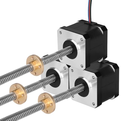 YEJMKJ Nema 17 Schrittmotor TR8 x 8 300 mm mit T8 Leitspindel 2 Phasen 1,8 ° High Torque 0,44 Nm (62,31oz·in) Bipolar 1,7A 2,2Ω 39mm 42 Schrittmotor inkl. Kabel 1M für 3D-Drucker DIY Roboter CNC von YEJMKJ
