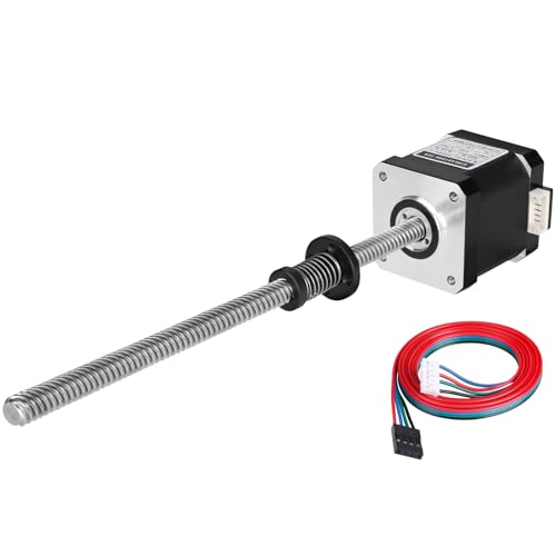 YEJMKJ Nema 17 Schrittmotor TR8 x 8 310 mm mit T8 Leitspindel 1,8 ° 2 Phasen hohes Drehmoment 0,55 Nm (77,89 oz·in) Bipolar 1,7 A 2,0 Ω 48 mm 42 Schritt Motor 4-Draht Anschlusskabel 1 m für 3D-Drucker von YEJMKJ