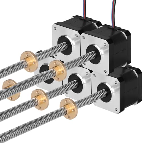 YEJMKJ Nema 17 Schrittmotor TR8 x 8 350 mm mit T8 Leitspindel 1,8 ° 2 Phasen hohes Drehmoment 0,44 Nm 1,7 A 2,2 Ω bipolar 42 x 39 mm 4-adriges Kabel 1 m für 3D-Drucker DIY Roboter CNC-Maschine YEJMKJ Nema 17 Schrittmotor TR8 x 8 350 mm mit T8 Leitspindel 1,8 ° 2 Phasen hohes Drehmoment 0,44 Nm 1,7 A 2,2 Ω bipolar 42 x 39 mm 4-adriges Kabel 1 m für 3D-Drucker DIY Roboter CNC-Maschine von YEJMKJ
