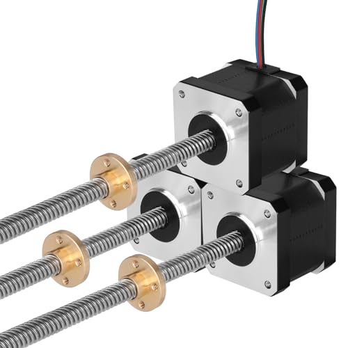 YEJMKJ Nema 17 Schrittmotor TR8 x 8 350 mm mit T8 Leitspindel 2 Phasen 1,8 ° High Torque 0,44 Nm (62,31oz·in) Bipolar 1,7A 2,2Ω 39mm 42 Schrittmotor inkl. Kabel 1M für 3D-Drucker DIY Roboter CNC von YEJMKJ