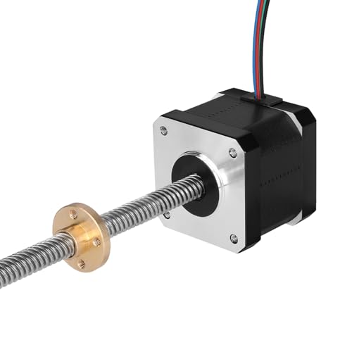 YEJMKJ Nema 17 Schrittmotor TR8x8 400mm mit T8 Leitspindel, 2 Phasen 1,8 °, hohes Drehmoment 0,44 Nm (62,31oz·in) Bipolar 1,7A 2,2Ω 42x39mm 4-Draht mit Kabel 1M für 3D-Drucker DIY Roboter CNC-Maschine von YEJMKJ