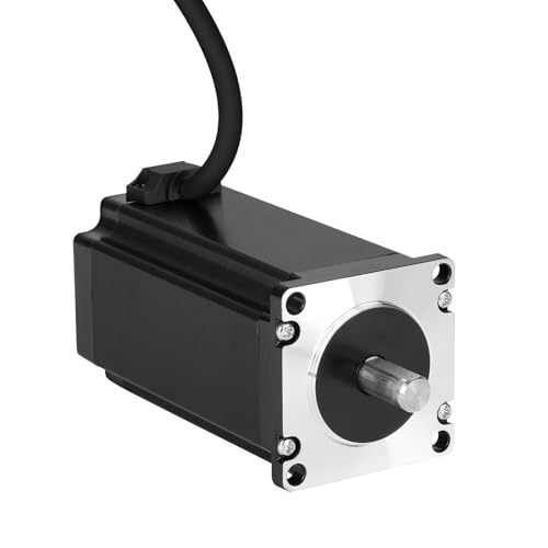 YEJMKJ Nema 23 Schrittmotor, 2 Phasen, 1,8 °, 3,5 Nm, hohes Drehmoment, bipolar, 110 mm, 1,0 Ω, 4,2 A, 4-Draht-Schaft, 21 mm, φ10 mm, 57 Schrittmotorkabel, 1 m, für CNC-Fräs-Drehmaschine, 3D-Drucker von YEJMKJ