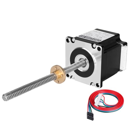 YEJMKJ Nema 23 Schrittmotor TR8 x 8 200 mm mit T8 Leitspindel 1,8 ° 2 Phasen hohes Drehmoment 1,1 Nm (155,77oz·in) 4,2 A 0,65 Ω bipolar 57 x 55 mm 4-Draht-Anschlusskabel 1 m für 3D-Drucker DIY Roboter von YEJMKJ