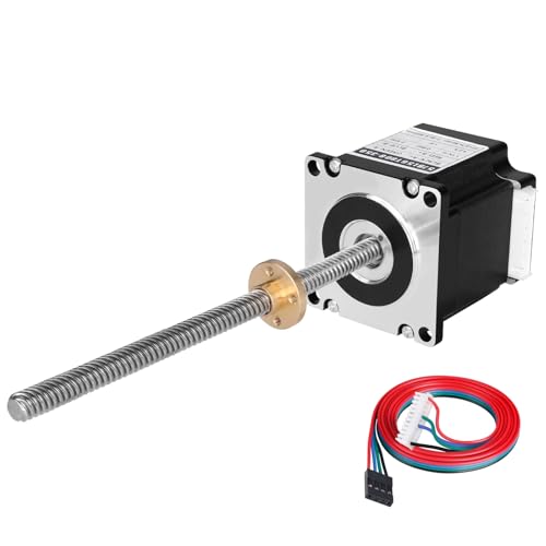 YEJMKJ Nema 23 Schrittmotor TR8 x 8 250 mm mit T8 Leitspindel 2 Phasen 1,8 ° hohes Drehmoment 1,1 Nm (155,77 oz·in) Bipolar 4,2 A 0,65 Ω 55 mm 57 Schrittmotor 4-Draht-Anschlusskabel 1 m für 3D-Drucker von YEJMKJ