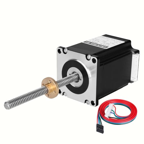 YEJMKJ Nema 23 Schrittmotor TR8x8 100mm mit T8 Leitspindel 1,8° 2 Phasen hohes Drehmoment 1,8 Nm (254,9oz·in) Bipolar 4,2A 0,65Ω 76mm 57 Schritt Motor 4-Draht Anschlusskabel 1M für 3D-Drucker DIY von YEJMKJ