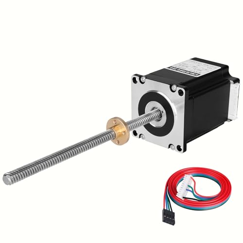 YEJMKJ Nema 23 Schrittmotor TR8x8 250 mm mit T8 Leitspindel 2 Phasen 1,8 ° hohes Drehmoment 1,8 Nm (254,9oz·in) bipolar 4,2 A 0,65 Ω 76 mm 57 Schrittmotor 4-Draht-Anschlusskabel 1 m für 3D-Drucker DIY von YEJMKJ