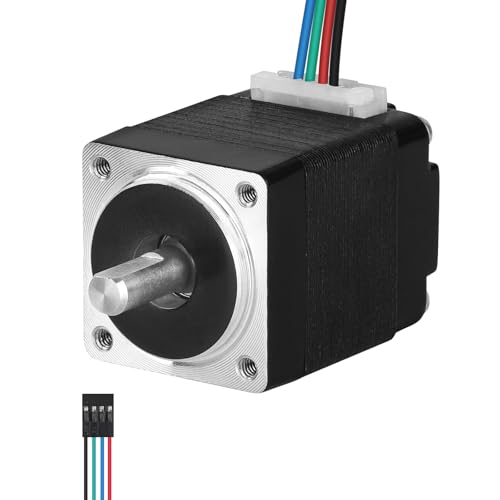 YEJMKJ Nema 8 Schrittmotor, 1,8 °, 2 Phasen, hohes Drehmoment, 1,6 N, bipolar, 20 x 27 mm, 0,4 A, 13 Ω, 4-Draht-Schaft, 10 mm, φ4 mm, 20 kleinste Schrittmotorkabel, 0,5 m, für 3D-Drucker, DIY-Roboter von YEJMKJ