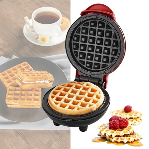 Mini Waffle Maker Machine, Waffle Maker Machine for Breakfast, Dessert, Sandwich von YEKUYEKU