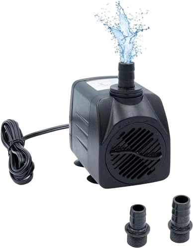 Mini Wasserpumpe Aquarium Pumpe, Tauchpumpe mit 3 Düse Teichpumpe 25W 1800L/H Kabel 1.5m Wasserspielpumpe Submersible Pumpe für Teiche, Aquarium, Garten, Brunnen, Gartenteich Springbrunnen von YEKUYEKU