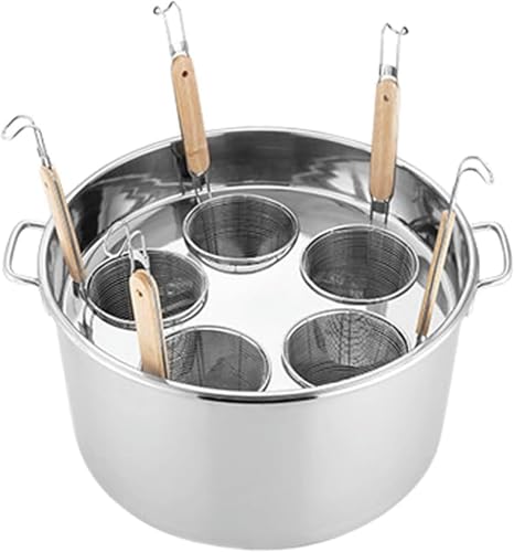 Pasta -Töpfe Pasta -Kocher Einsatzkochgeschirr, 3/4/5 Löcher Pasta -Topf Mit Einsatzsiiebkorb, Stock Pot Mit Deckel, Pasta -Kocher Set Für Das Hausküchen -Kochwerkzeug Für Heimküchen Restaurants von YELANATU