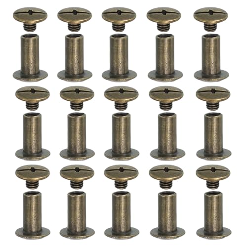 YELARXI Chicago Schrauben Leder Nieten für Gürteltasche M5 x 10 mm & 80 Stück & Bronze Ton YELARXI Chicago Schrauben Leder Nieten für Gürteltasche M5 x 10 mm & 80 Stück & Bronze Ton von YELARXI