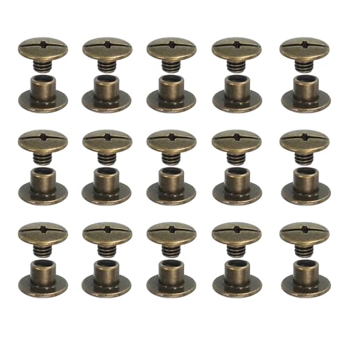 YELARXI Chicago Schrauben Leder Nieten für Gürteltasche M5 x 4 mm & 80 Stück & Bronze Ton YELARXI Chicago Schrauben Leder Nieten für Gürteltasche M5 x 4 mm & 80 Stück & Bronze Ton von YELARXI