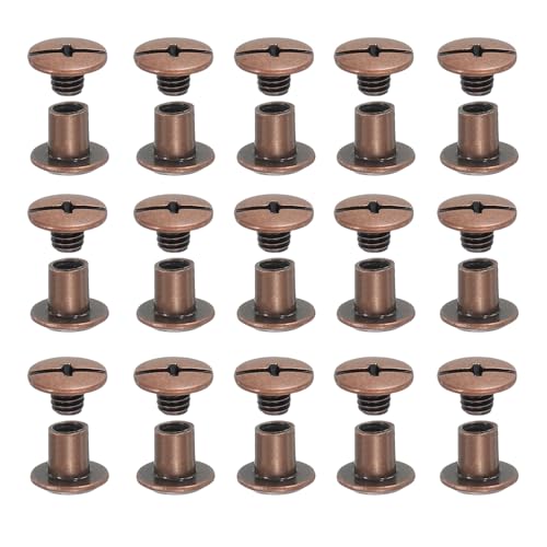YELARXI Chicago Schrauben Leder Nieten für Gürteltasche M5 x 6 mm & 80 Stück & Kupferton YELARXI Chicago Schrauben Leder Nieten für Gürteltasche M5 x 6 mm & 80 Stück & Kupferton von YELARXI