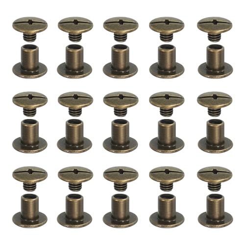 YELARXI Chicago Schrauben Leder Nieten für Gürteltasche M5 x 7 mm & 80 Stück & Bronze Ton YELARXI Chicago Schrauben Leder Nieten für Gürteltasche M5 x 7 mm & 80 Stück & Bronze Ton von YELARXI