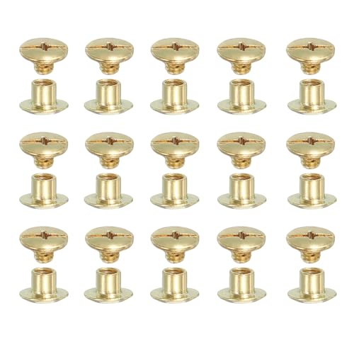 YELARXI Chicago Schrauben Leder Nieten für Gürteltasche M5x5mm & 80 Pack & Gold YELARXI Chicago Schrauben Leder Nieten für Gürteltasche M5x5mm & 80 Pack & Gold von YELARXI